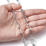 5m 304 Stainless Steel Paperclip Chains, Unwelded, Link: 17x7x1.6mm