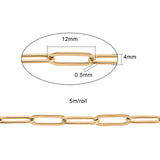 304 Stainless Steel Chains, Steel Color, 5m/Roll