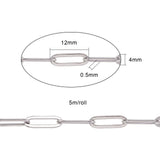 304 Stainless Steel Chains, Steel Color, 5m/Roll