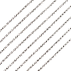 304 Stainless Steel Twist Rope Chain Necklace DIY Findings Jewelry Making