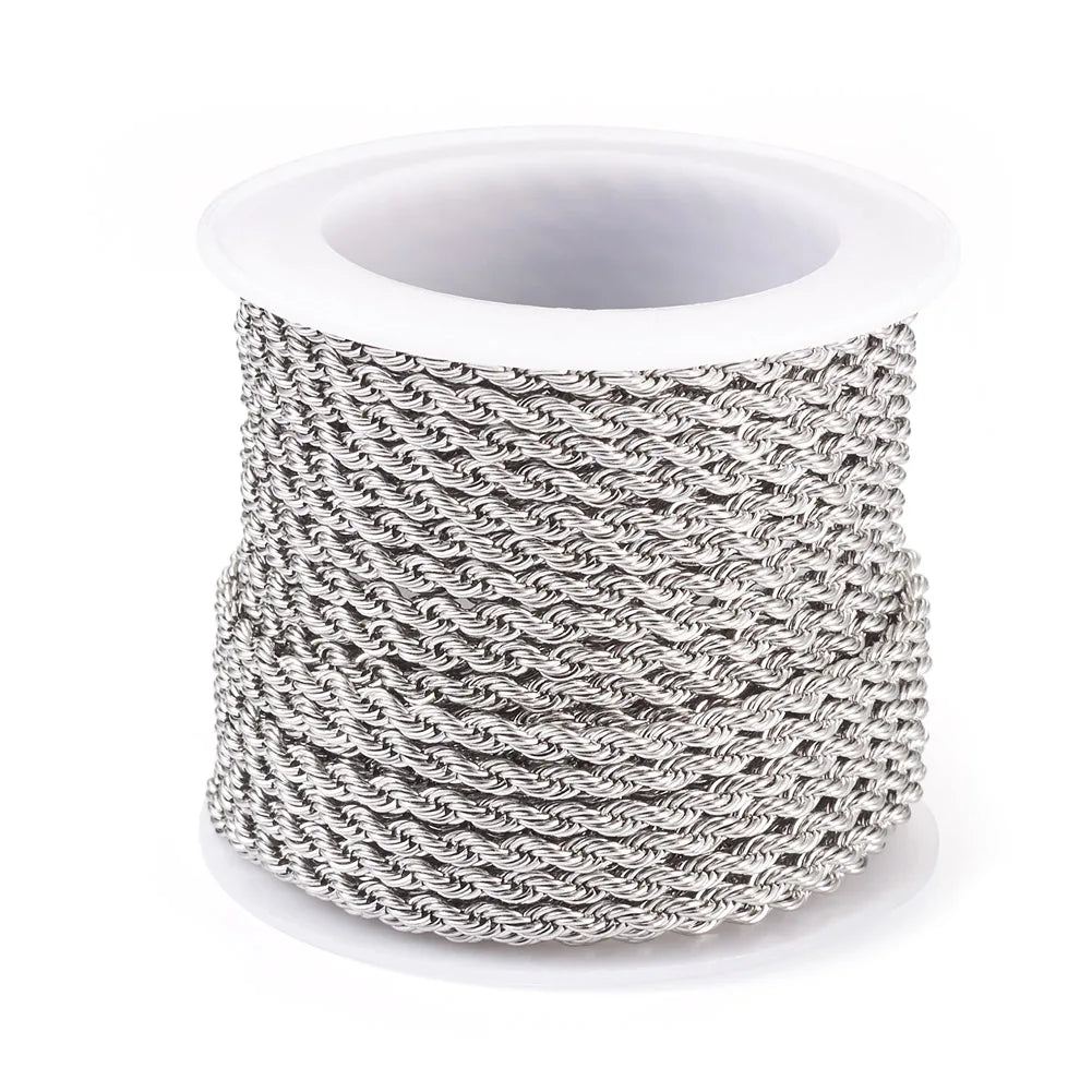 304 Stainless Steel Twist Rope Chain Necklace DIY Findings Jewelry Making