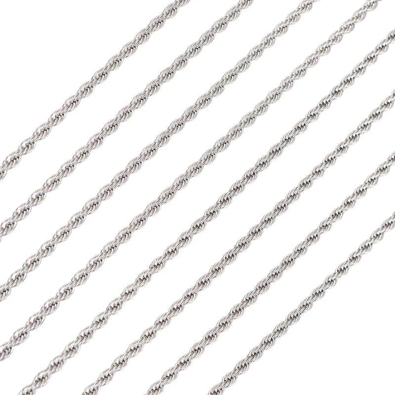 304 Stainless Steel Twist Rope Chain Necklace DIY Findings Jewelry Making