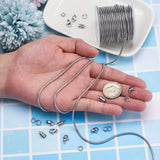 5m Stainless Steel Round Snake Chains Jump Ring Lobster Clasps for DIY Necklaces