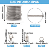 5m Stainless Steel Round Snake Chains Jump Ring Lobster Clasps for DIY Necklaces
