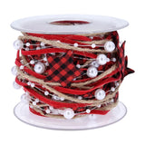 Christmas Red Grid Star Decoration Belt - 5m Roll