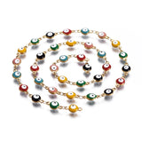 5m 304 Stainless Steel Enamel Flat Round Chains DIY Jewelry Findings