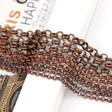 5mm Metal Link O Chain Antique Red Copper Bulk Necklace Chain