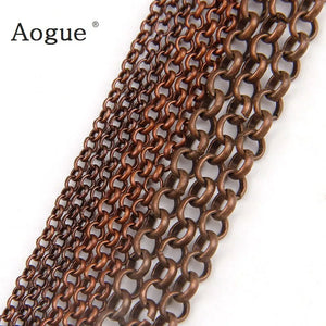 5m Antique red copper 5mm Metal Necklace Chain DIY Jewelry Accessories