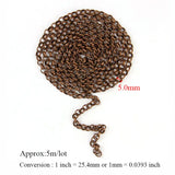 5m Antique red copper 5mm Metal Necklace Chain DIY Jewelry Accessories