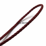 5m/lot 4mm Braided Leather Cord Dark Red Bracelet Findings DIY Jewelry