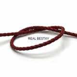 5m/lot 4mm Braided Leather Cord Dark Red Bracelet Findings DIY Jewelry