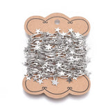 5m 304 Stainless Steel Scalloped Bar Link Chain with Charms, Stainless Steel