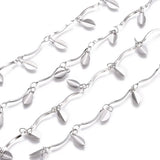 5m 304 Stainless Steel Scalloped Bar Link Chain with Charms, Stainless Steel
