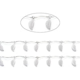 5m 304 Stainless Steel Scalloped Bar Link Chain with Charms, Stainless Steel