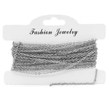 5m Stainless Steel Cable Chain for DIY Jewelry 1mm 1.5mm 2mm 2.5mm