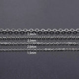 5m/lot Copper Oval Link Necklace Chain 1.5 2mm Jewelry Making Findings Bracelet
