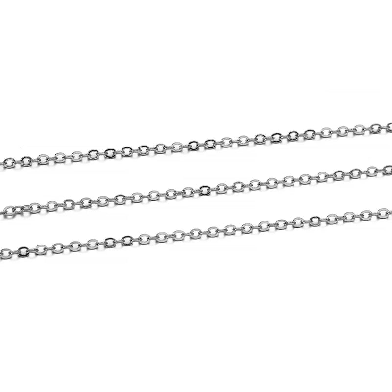 5m/lot Copper Oval Link Necklace Chain 1.5 2mm Jewelry Making Findings Bracelet