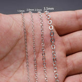 5m/lot Copper Oval Link Necklace Chain 1.5 2mm Jewelry Making Findings Bracelet