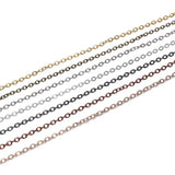 5m/lot Copper Oval Link Necklace Chain 1.5 2mm Jewelry Making Findings Bracelet