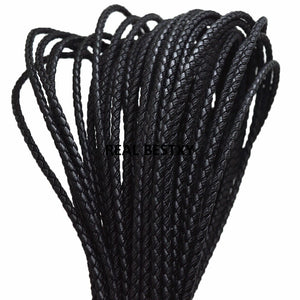 3mm Round Braided Leather Cord 5m/lot for Jewelry Making DIY