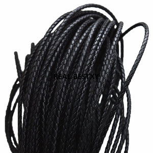 5m Braided Cow Leather Cord DIY Bracelet Findings Rope String