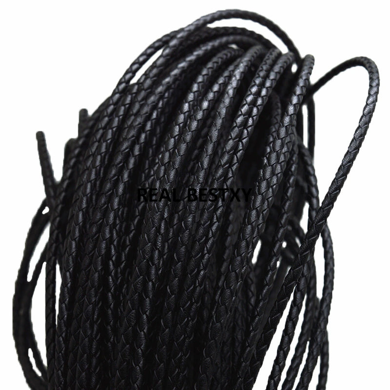 5m Braided Cow Leather Cord DIY Bracelet Findings Rope String