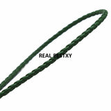 3mm Green Round Braided Leather Cord for Bracelets Necklace