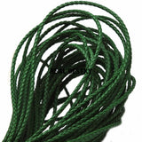 3mm Green Round Braided Leather Cord for Bracelets Necklace