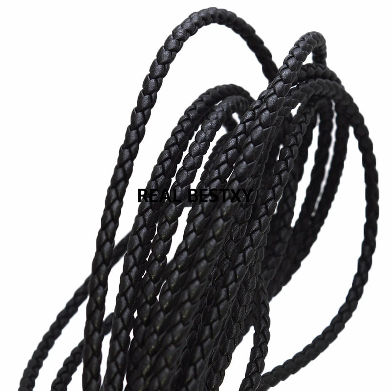 5m Braided Leather Cord for Jewelry Making