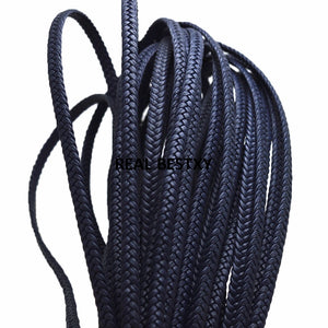 5m/lot 5*2mm Flat Braided Leather Cord DIY Necklace Bracelet Making