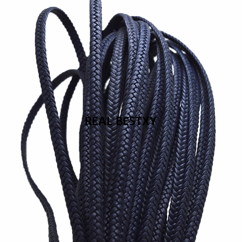5m/lot 5*2mm Flat Braided Leather Cord DIY Necklace Bracelet Making