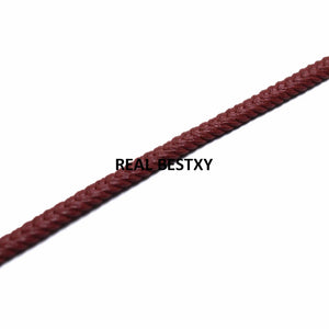 5m/lot 5*2mm Dark Red Flat Braided Bolo Leather Cord Jewelry Making