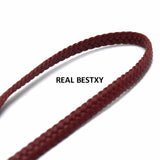 5m/lot 5*2mm Dark Red Flat Braided Bolo Leather Cord Jewelry Making