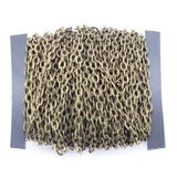 5m 2x3mm 3x4mm Necklace Chains Rhodium/Silver/Gold/Bronze Flat Open Link Chain