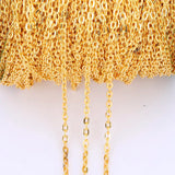 5m 2x3mm 3x4mm Necklace Chains Rhodium/Silver/Gold/Bronze Flat Open Link Chain