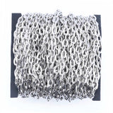5m 2x3mm 3x4mm Necklace Chains Rhodium/Silver/Gold/Bronze Flat Open Link Chain