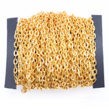 5m 2x3mm 3x4mm Necklace Chains Rhodium/Silver/Gold/Bronze Flat Open Link Chain