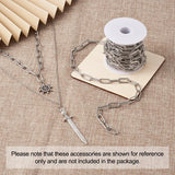 304 Stainless Steel Paperclip Link Chains 5m/Roll DIY Jewelry Making 17x7x1.6mm