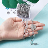 304 Stainless Steel Paperclip Link Chains 5m/Roll DIY Jewelry Making 17x7x1.6mm