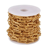 304 Stainless Steel Paperclip Link Chains 5m/Roll DIY Jewelry Making 17x7x1.6mm