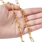 304 Stainless Steel Paperclip Link Chains 5m/Roll DIY Jewelry Making 17x7x1.6mm