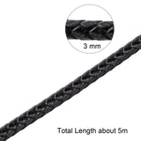 Braided Cowhide Leather Cord 5m/roll 4 5 6mm Jewelry Making Accessories