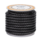 Braided Cowhide Leather Cord 5m/roll 4 5 6mm Jewelry Making Accessories