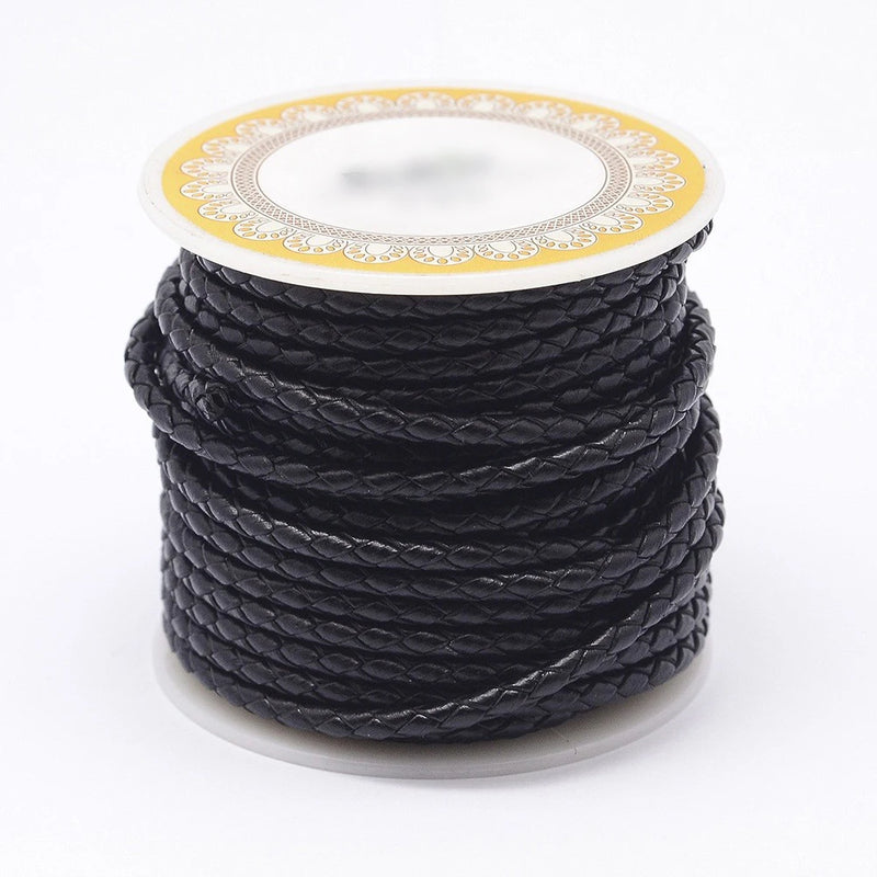 Braided Cowhide Leather Cord 5m/roll 4 5 6mm Jewelry Making Accessories