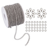 5m Stainless Steel Chain Bracelets Necklaces DIY Kit with Clasps