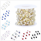 Glass Pearl Beaded Chains Stainless Steel Chains for DIY Jewelry Making
