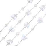 Glass Pearl Beaded Chains Stainless Steel Chains for DIY Jewelry Making