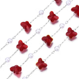 Glass Pearl Beaded Chains Stainless Steel Chains for DIY Jewelry Making
