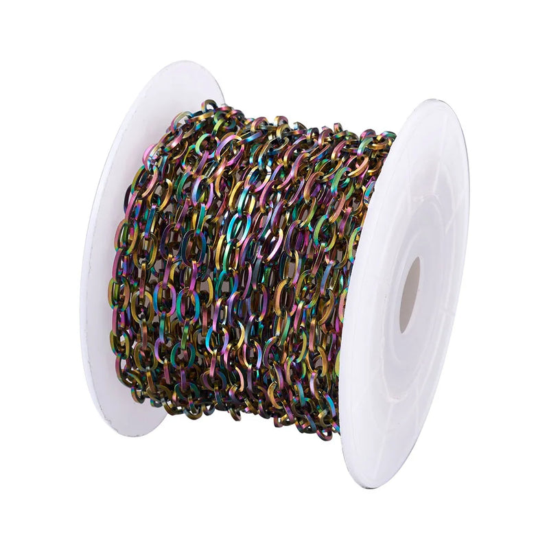 5m Stainless Steel Rainbow Chain for DIY Jewelry Making