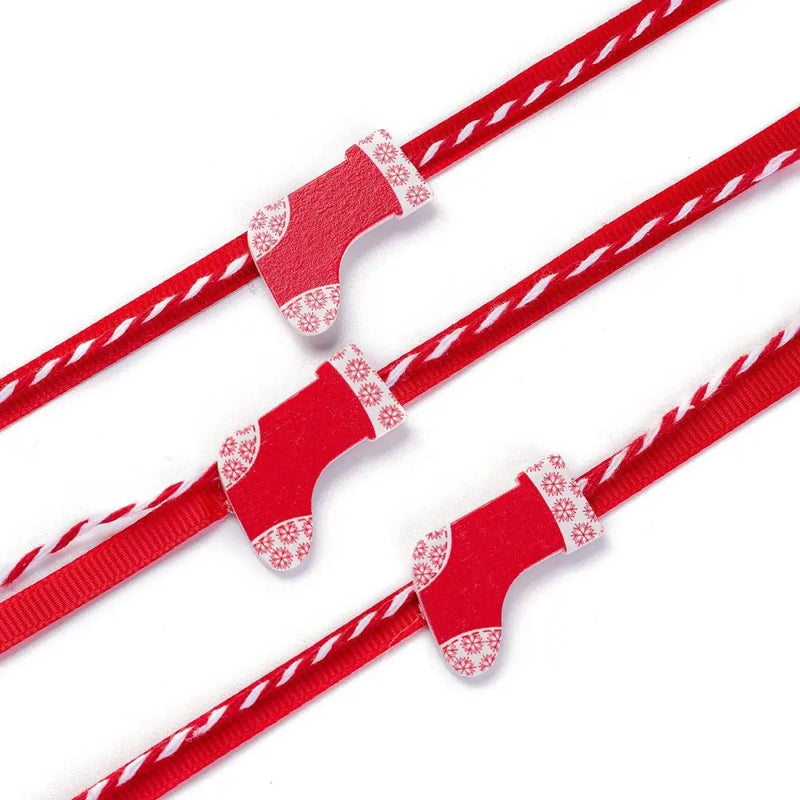 15m Red Green Polyester Cord for Christmas Tree Party Home Decoration